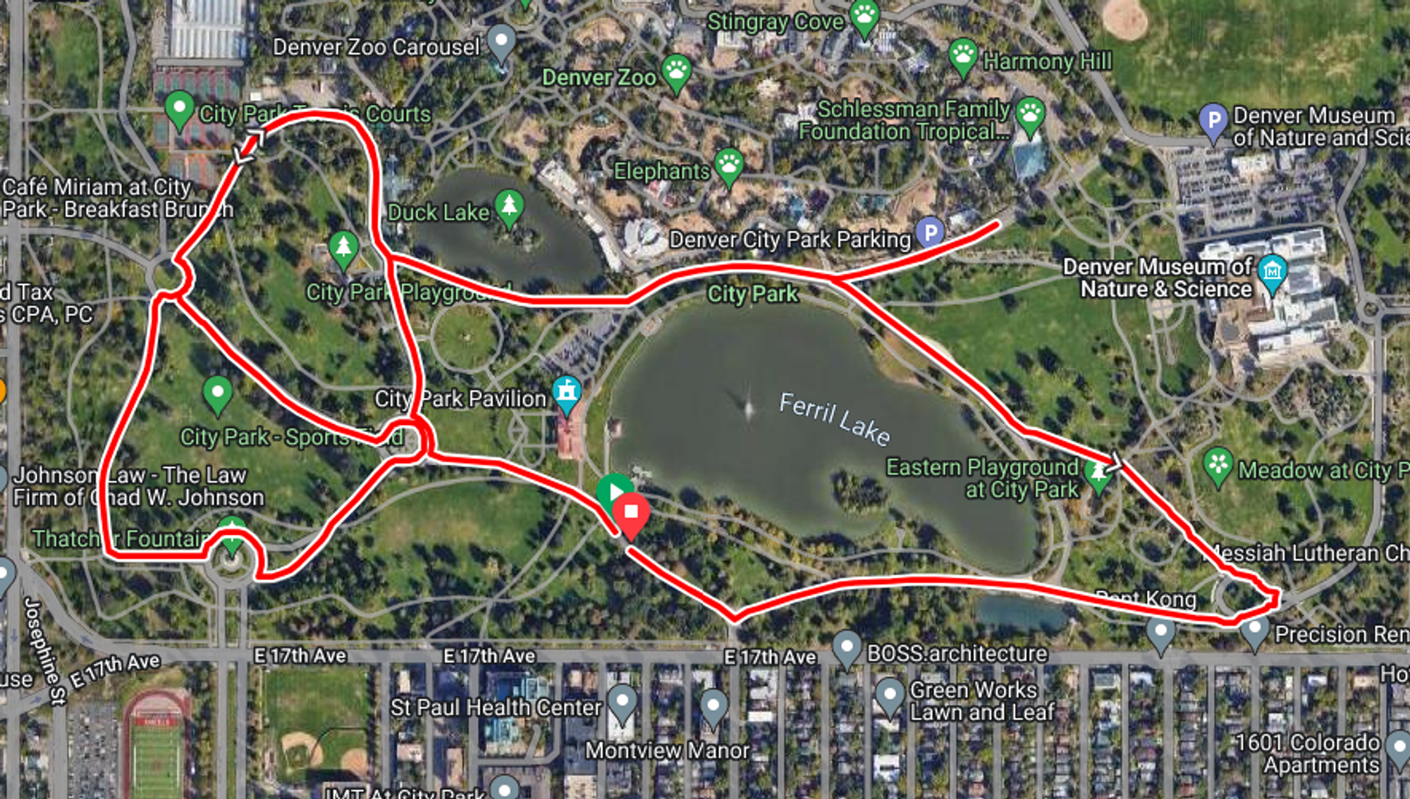Denver Rocks Run 5K / 10K course map