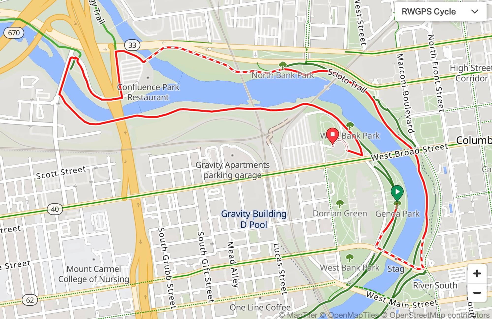 NC4K Reindeer Run presented by Chick-fil-A Columbus course map