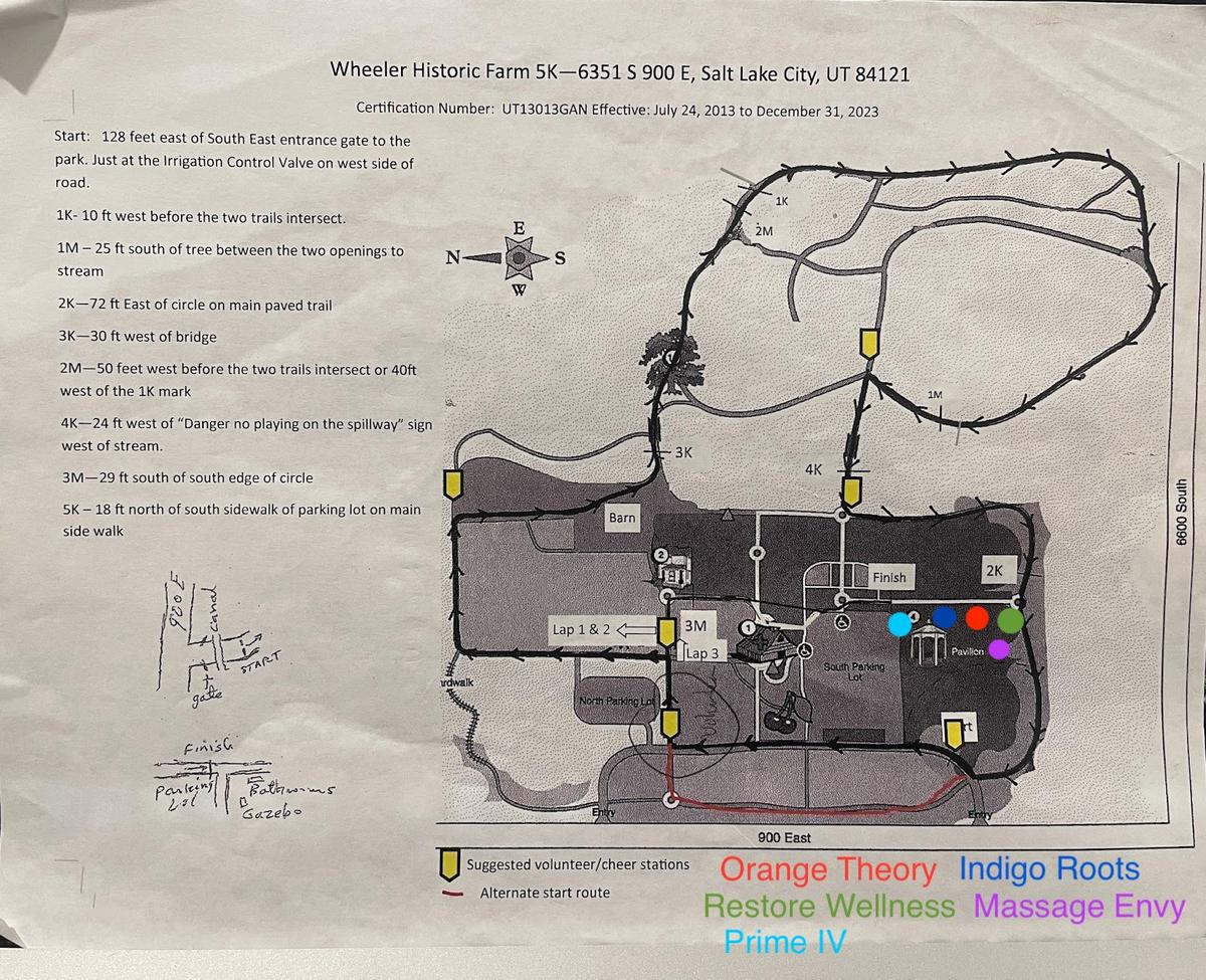 Fox Trot 5K Utah course map