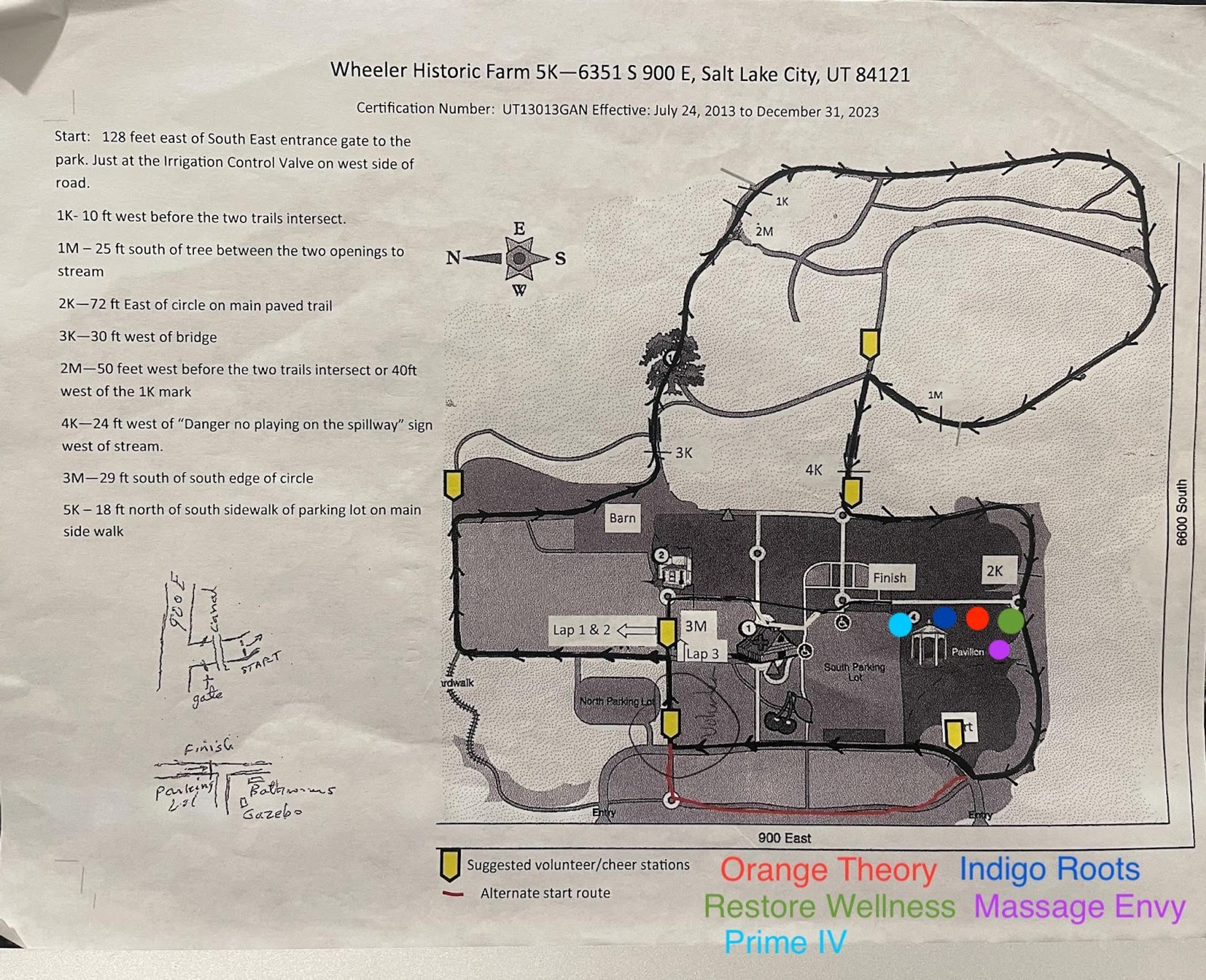Fox Trot 5K Utah course map