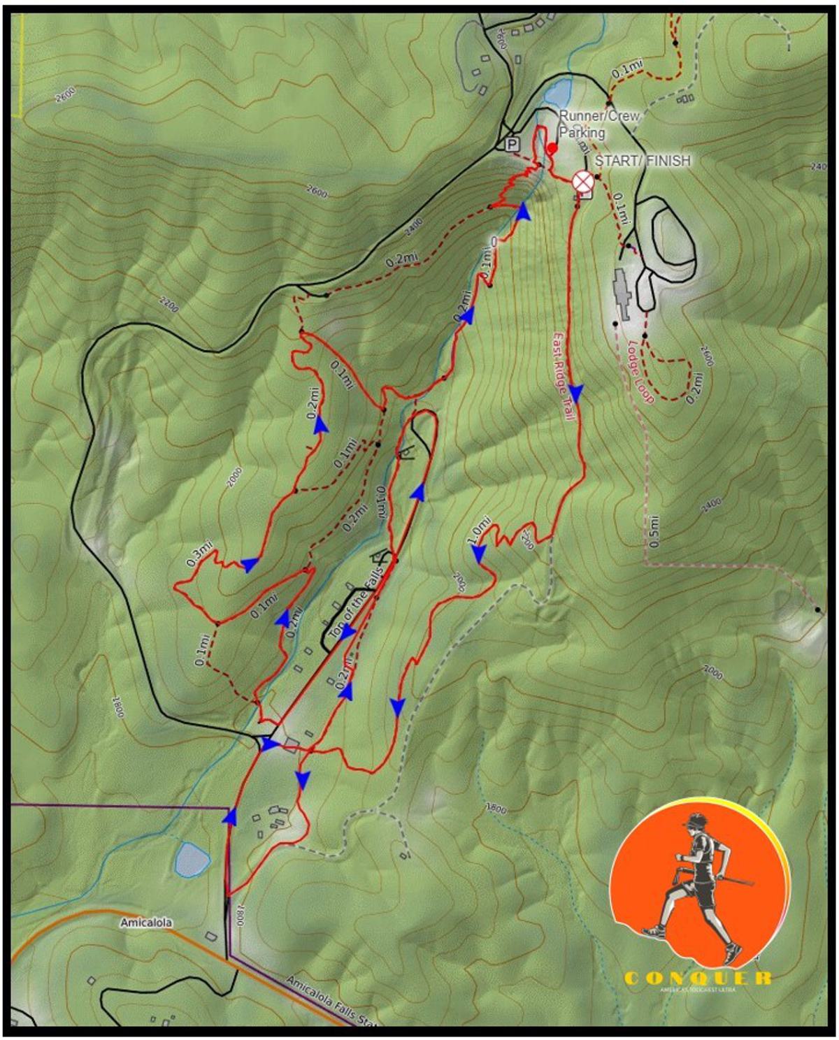 The Conquer Backyard Ultra course map