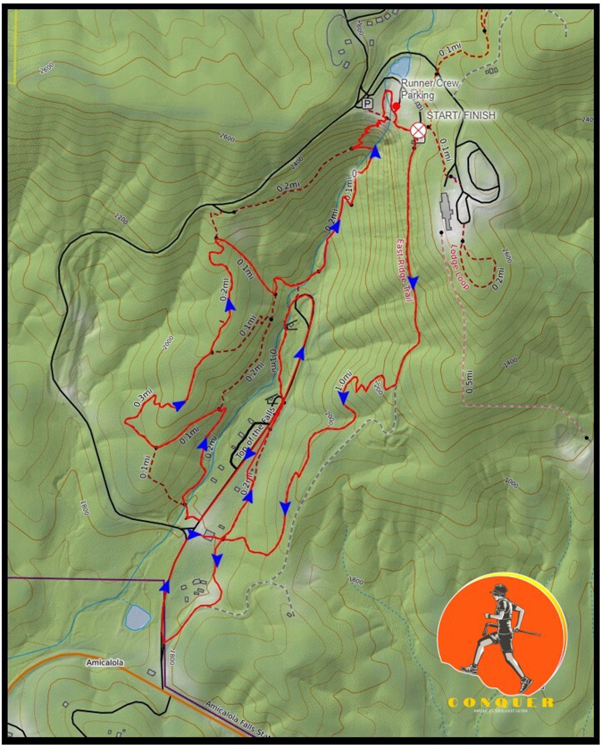 The Conquer Backyard Ultra course map