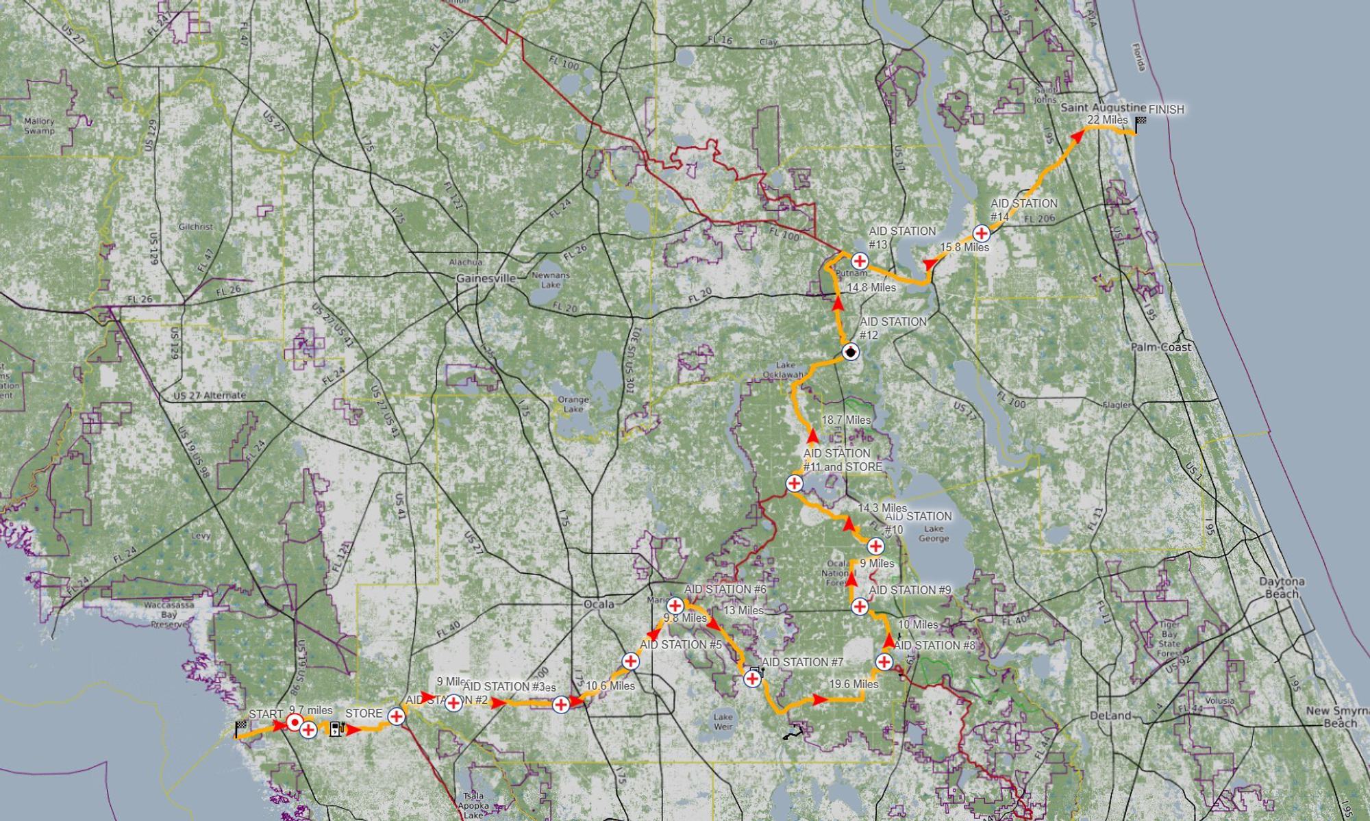 Across Florida 200 course map