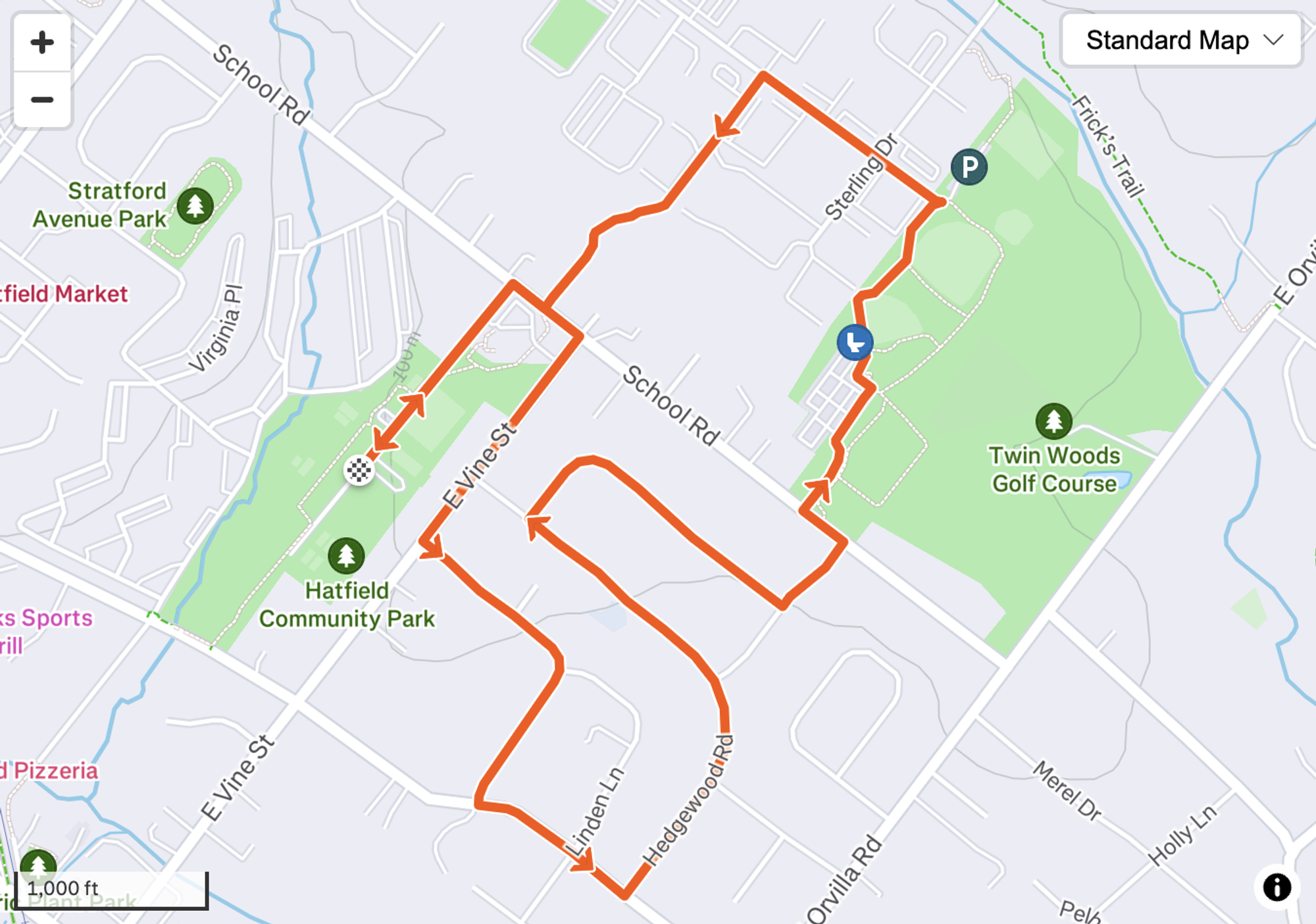 Hatfield Dash & Splash 5K 2025 course map