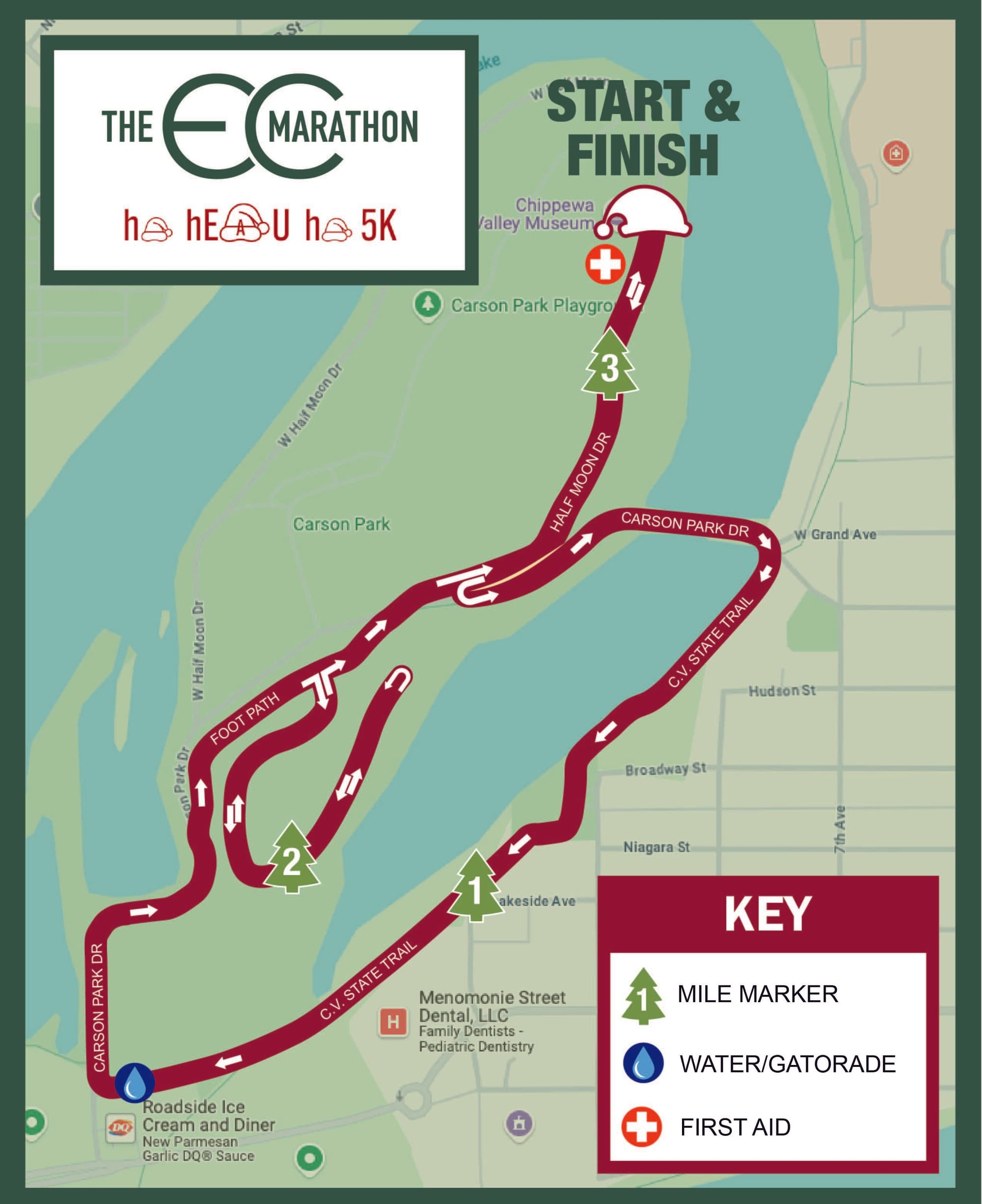 ho h-EAU ho 5K course map