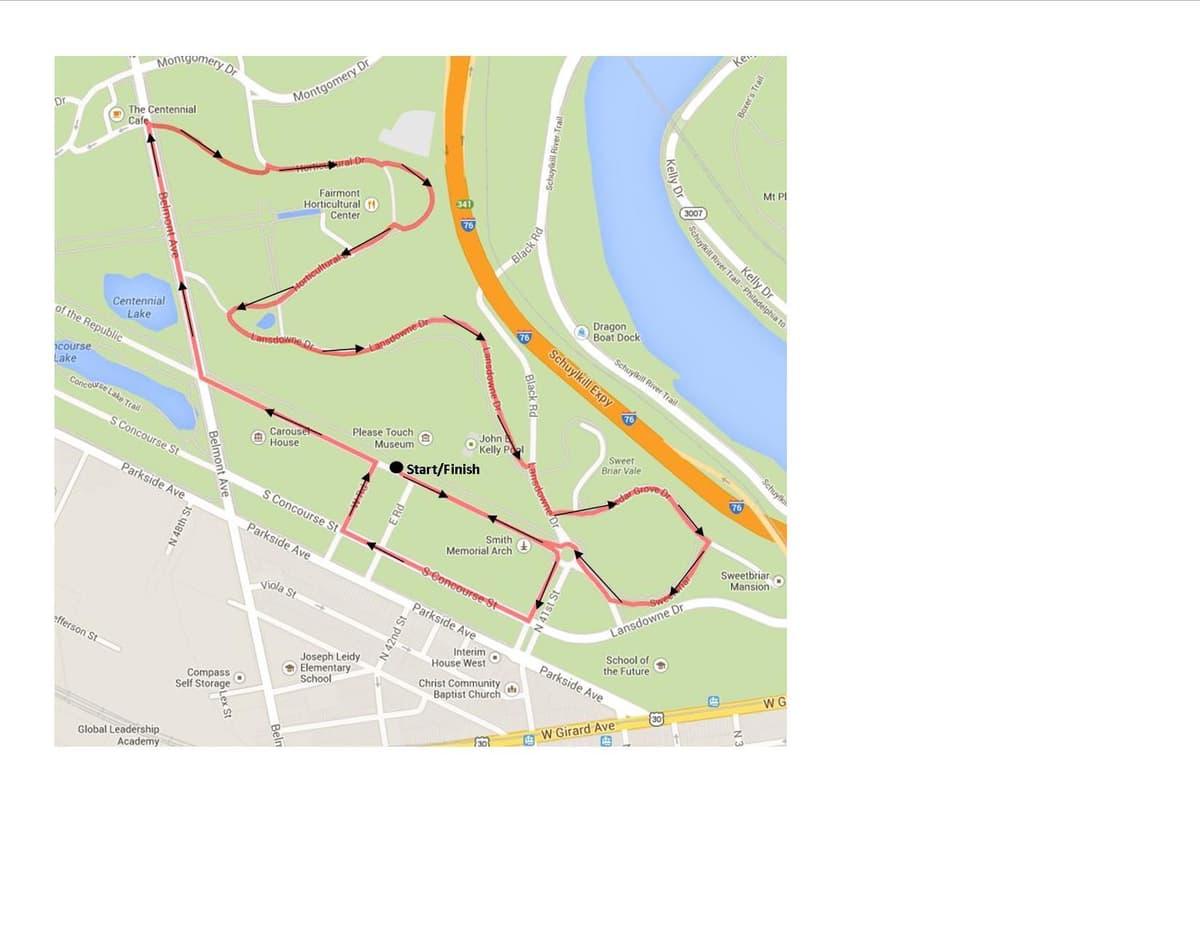 Philadelphia Bar Association 5K Run/Walk course map