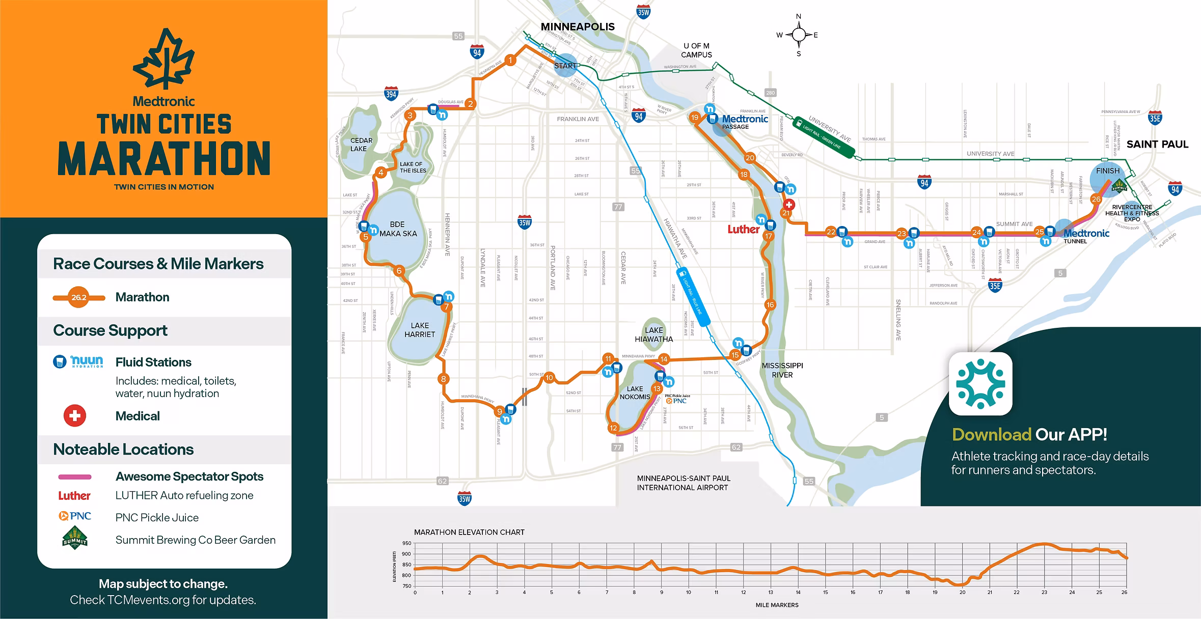 Twin Cities Marathon course map