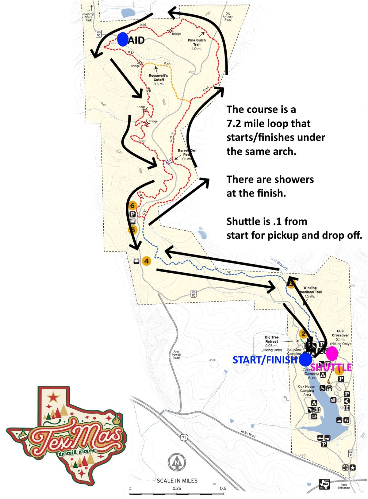 Texmas Trail Race course map