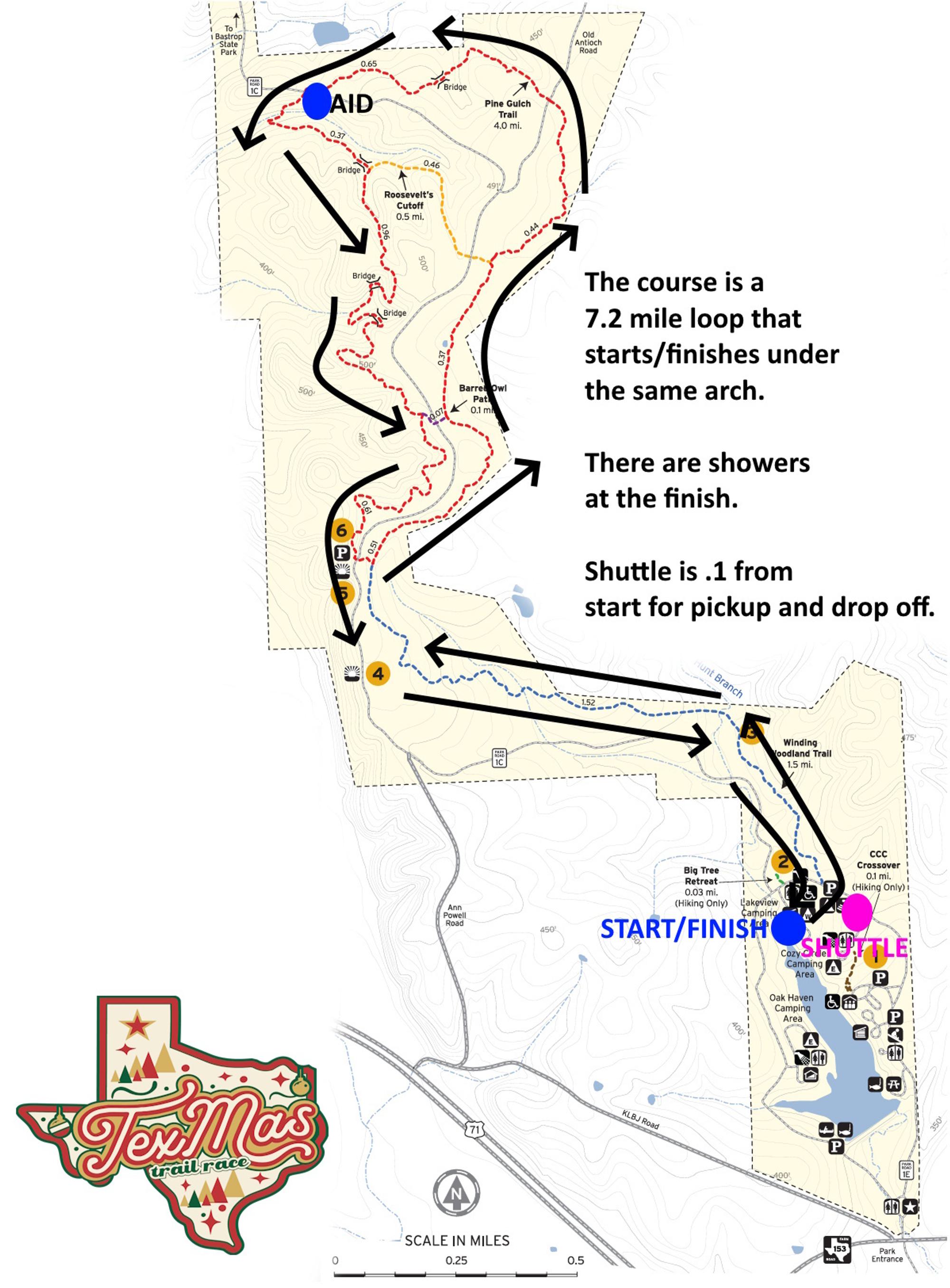 Texmas Trail Race course map